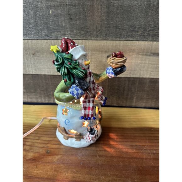 Enchanted Forest Lighted Snowman With Nest In Box - Picture 3 of 8